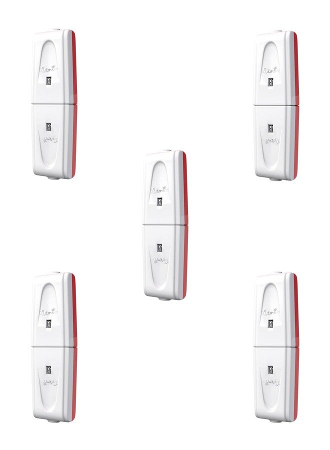 Fybros Melon 2 Pin Male Female Adapter Plug Top - White-Red (Pack of 5) Made in India - Image 1